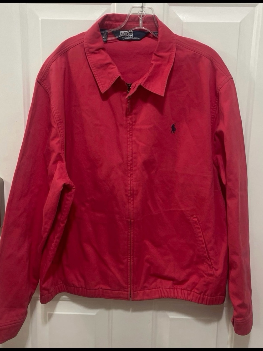 Polo by Ralph Lauren Red Classic Zip-Front Jacket mens Sz XL  cotton